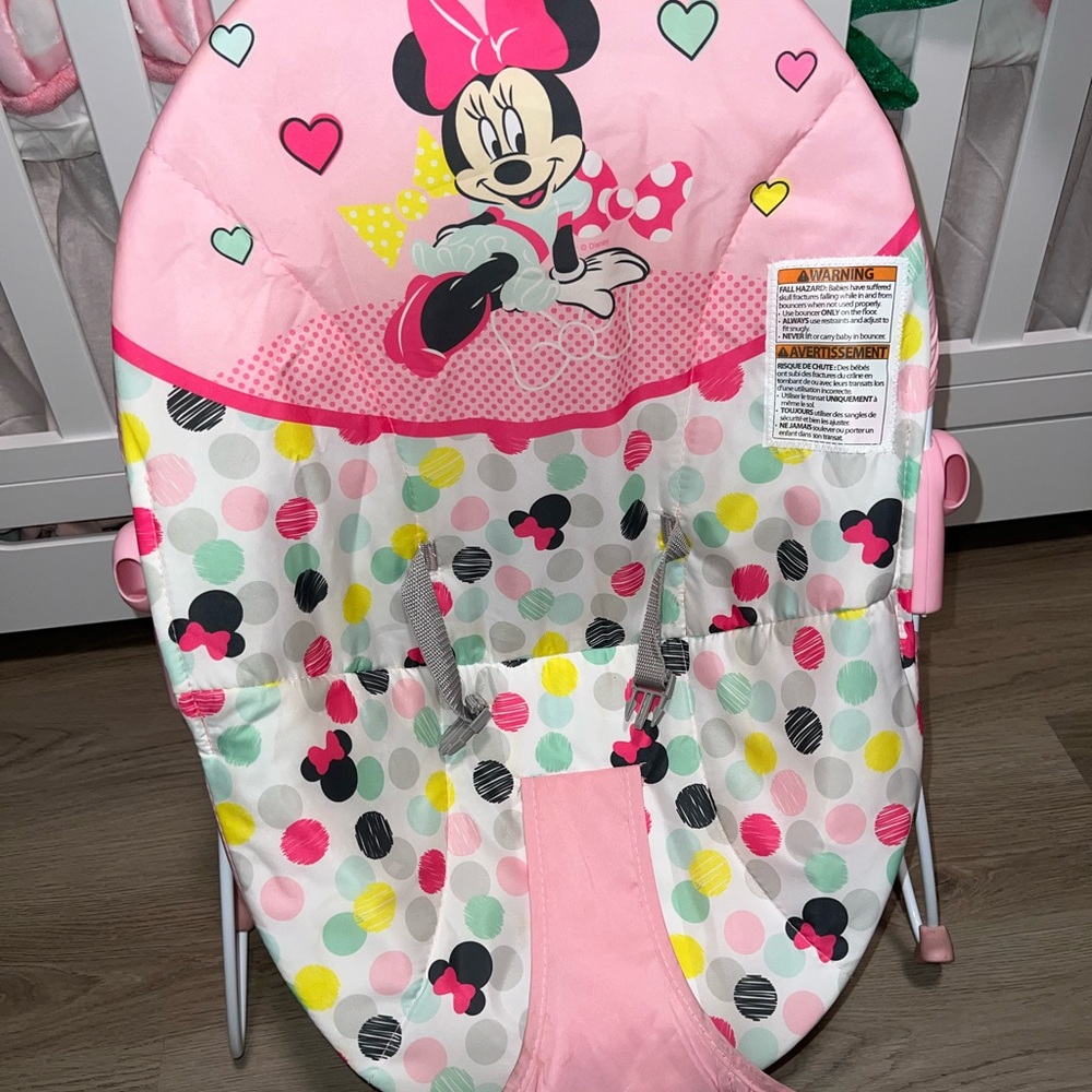 Minnie Mouse Pink Polka Dot Baby Bouncer